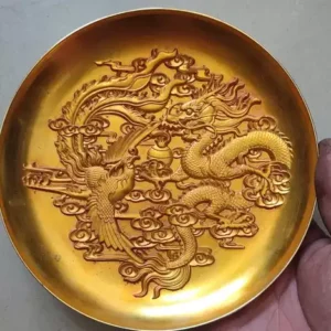 清朝乾隆宮廷御用龍鳳銅碟
